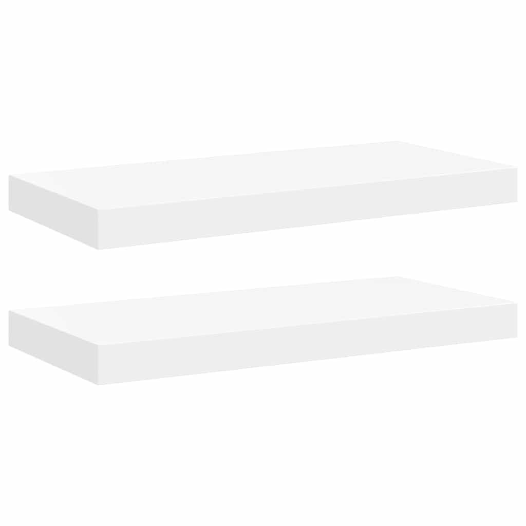 Schweberegale 2 Stk. Weiß 50x23x3,8 cm MDF