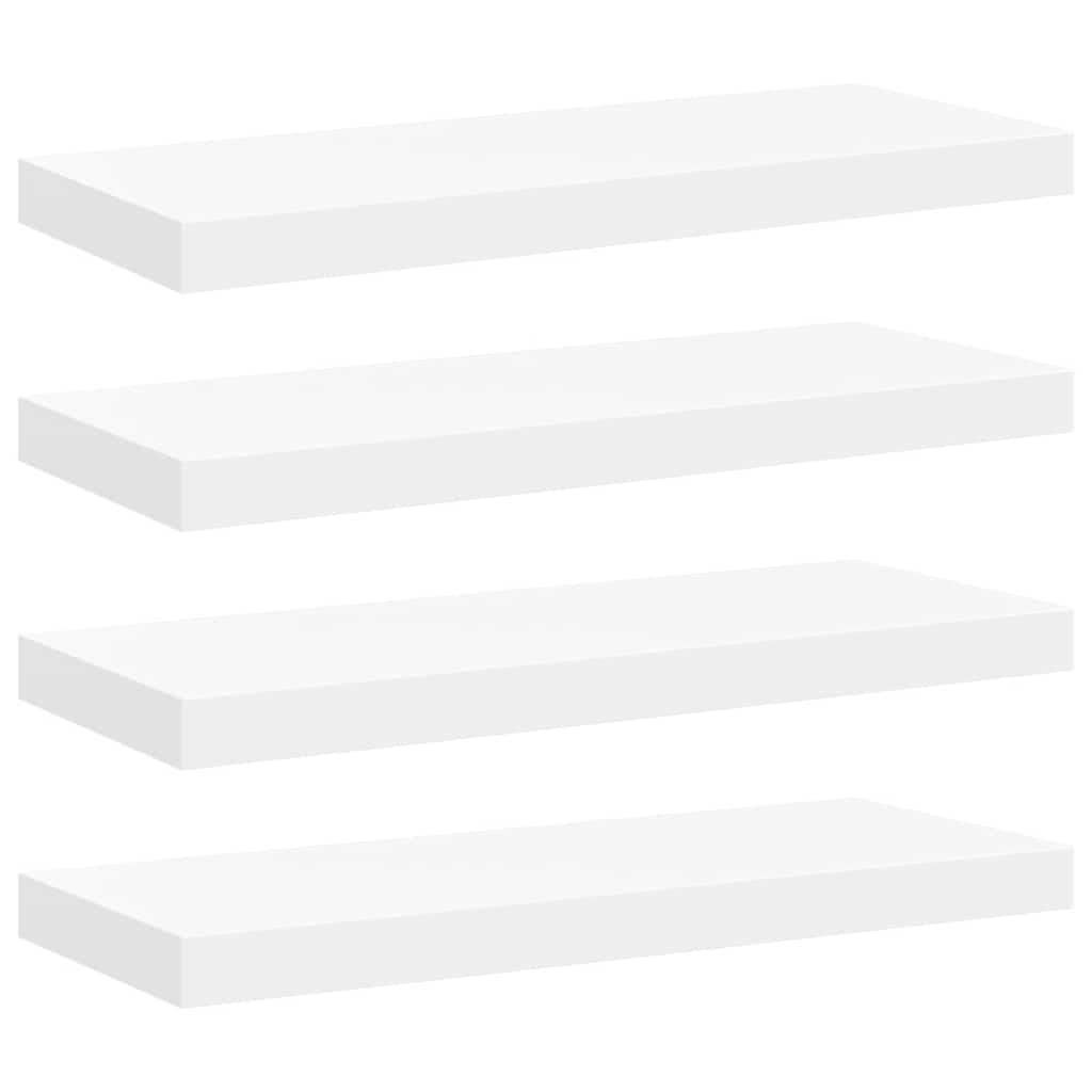 Schweberegale 4 Stk. Weiß 60x23,5x3,8 cm MDF