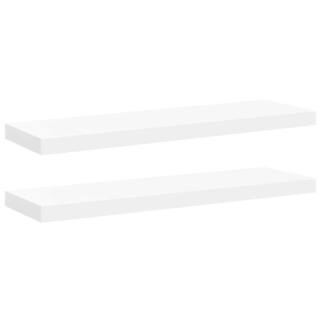 Schweberegale 2 Stk. Weiß 80x23,5x3,8 cm MDF
