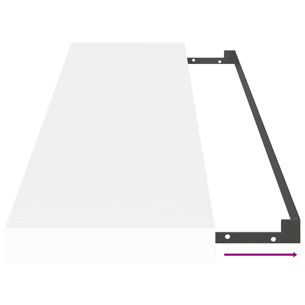 Schweberegale 2 Stk. Weiß 90x23,5x3,8 cm MDF