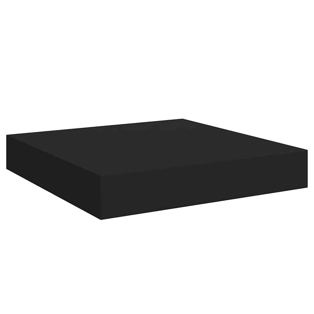 Schweberegale 2 Stk. Schwarz 23x23,5x3,8 cm MDF