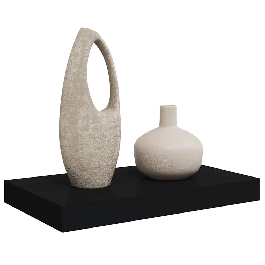 Schwebendes Wandregal Schwarz 40x23x3,8 cm MDF