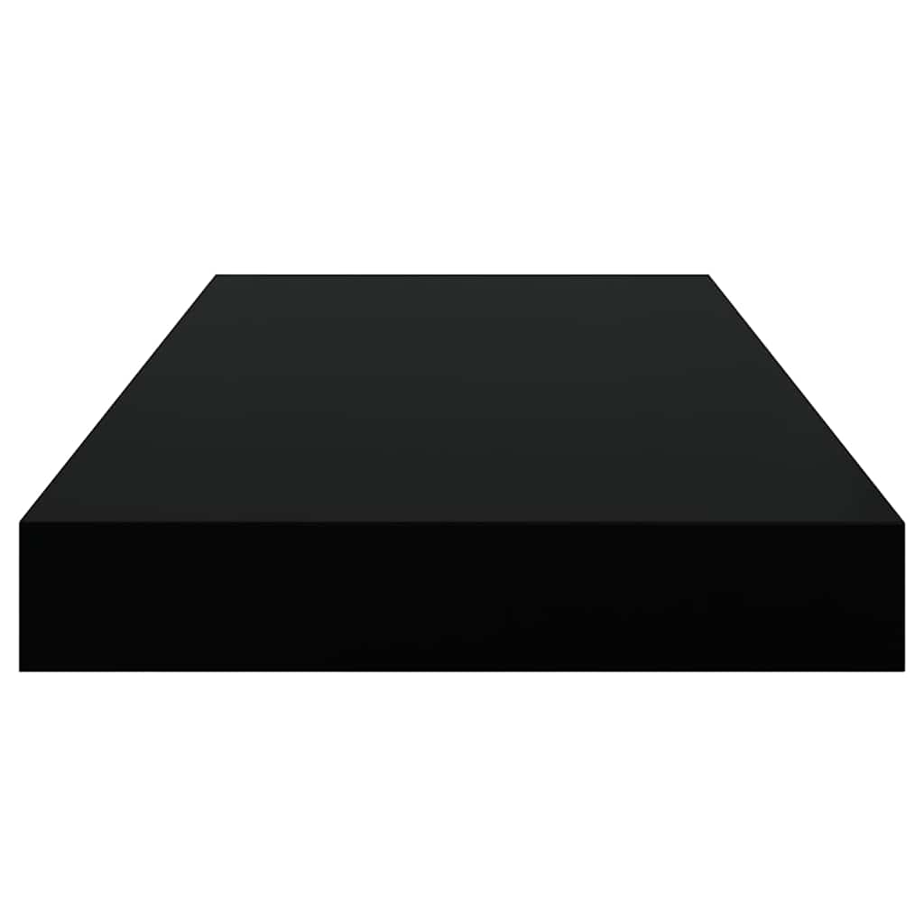 Schweberegale 2 Stk. Schwarz 50x23x3,8 cm MDF