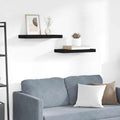 Schweberegale 2 Stk. Schwarz 50x23x3,8 cm MDF