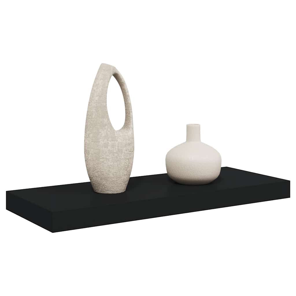 Schwebendes Wandregal Schwarz 60x23,5x3,8 cm MDF