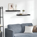 Schweberegale 2 Stk. Schwarz 60x23,5x3,8cm MDF