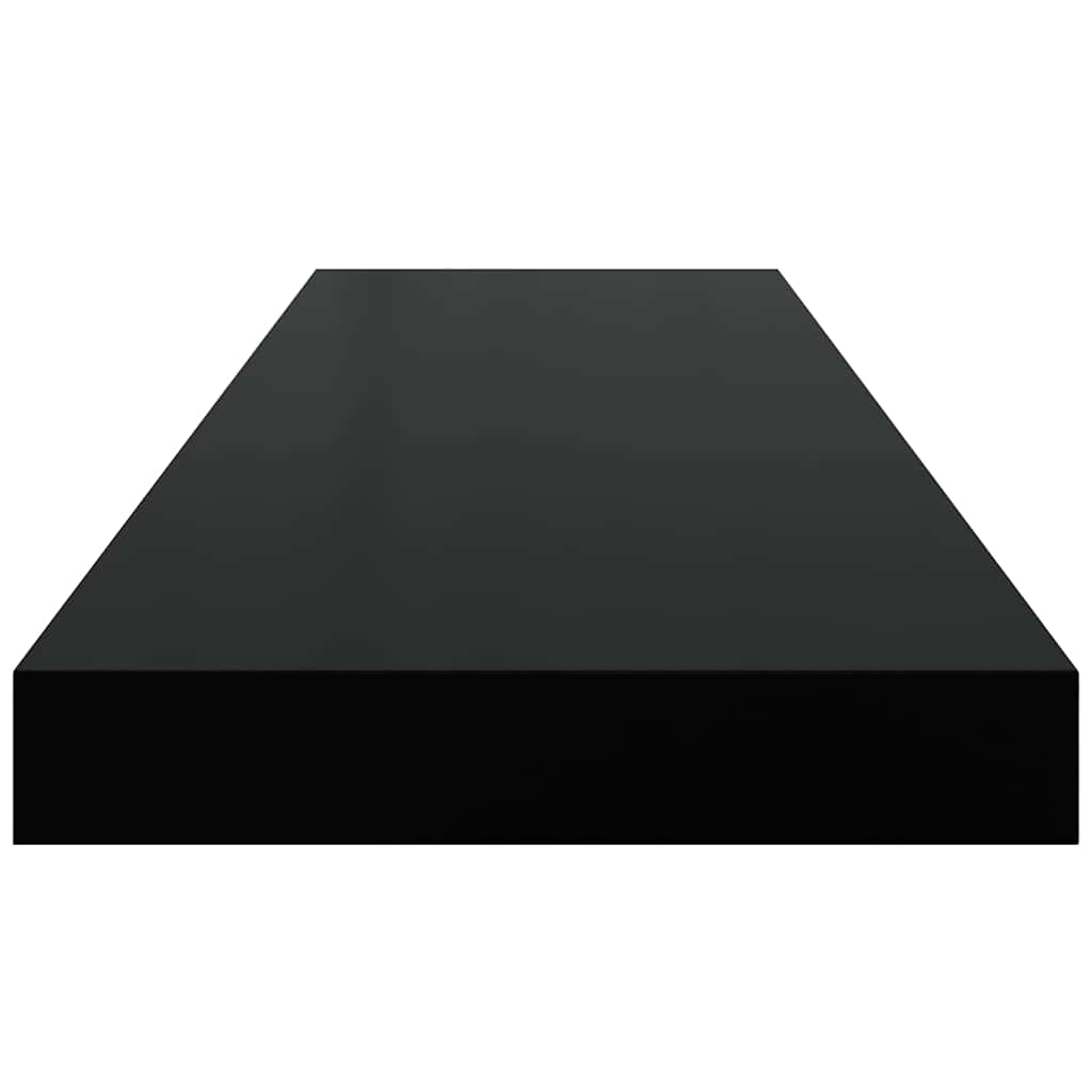 Schweberegale 2 Stk. Schwarz 80x23,5x3,8 cm MDF