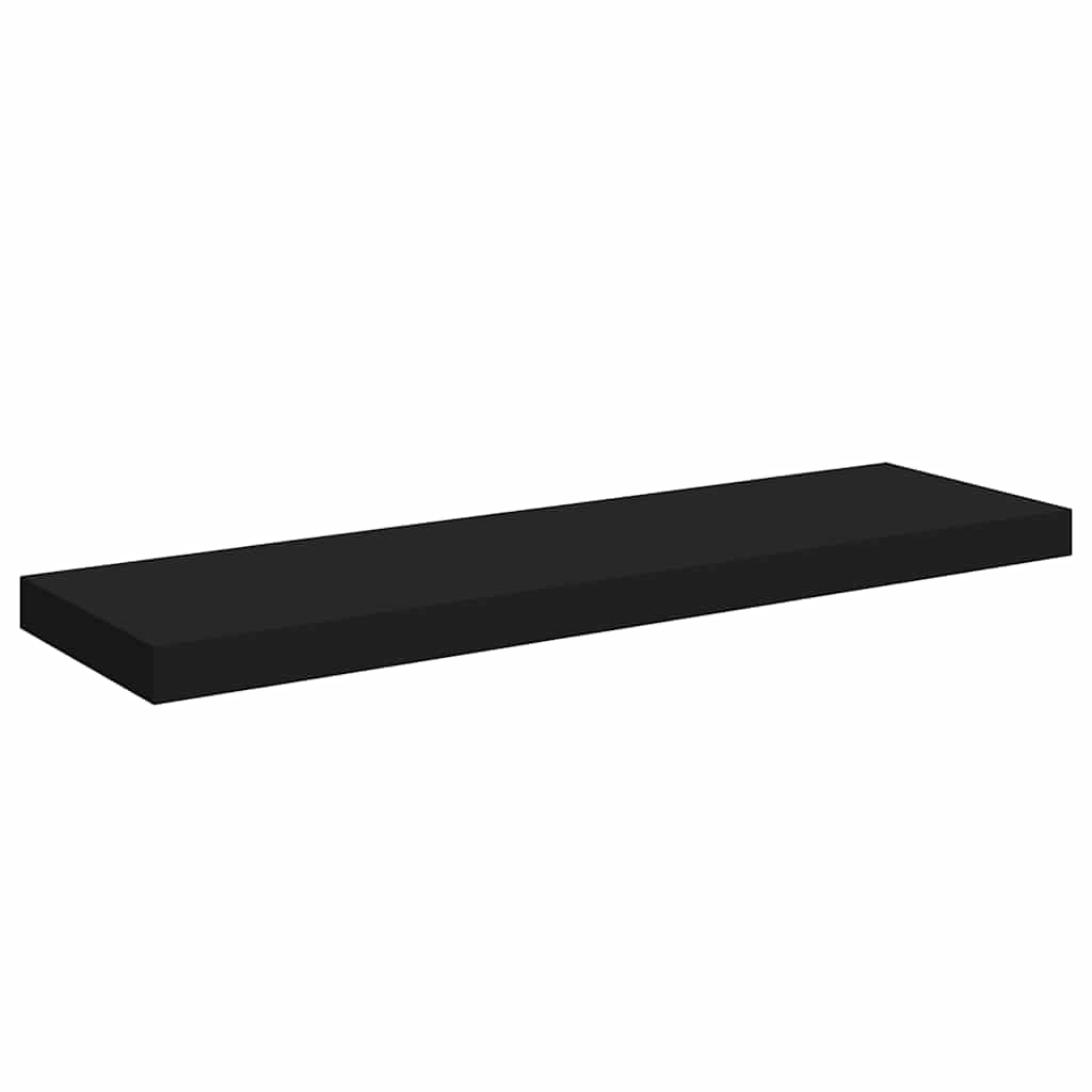 Schweberegale 4 Stk. Schwarz 80x23,5x3,8 cm MDF