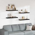 Schweberegale 4 Stk. Schwarz 80x23,5x3,8 cm MDF