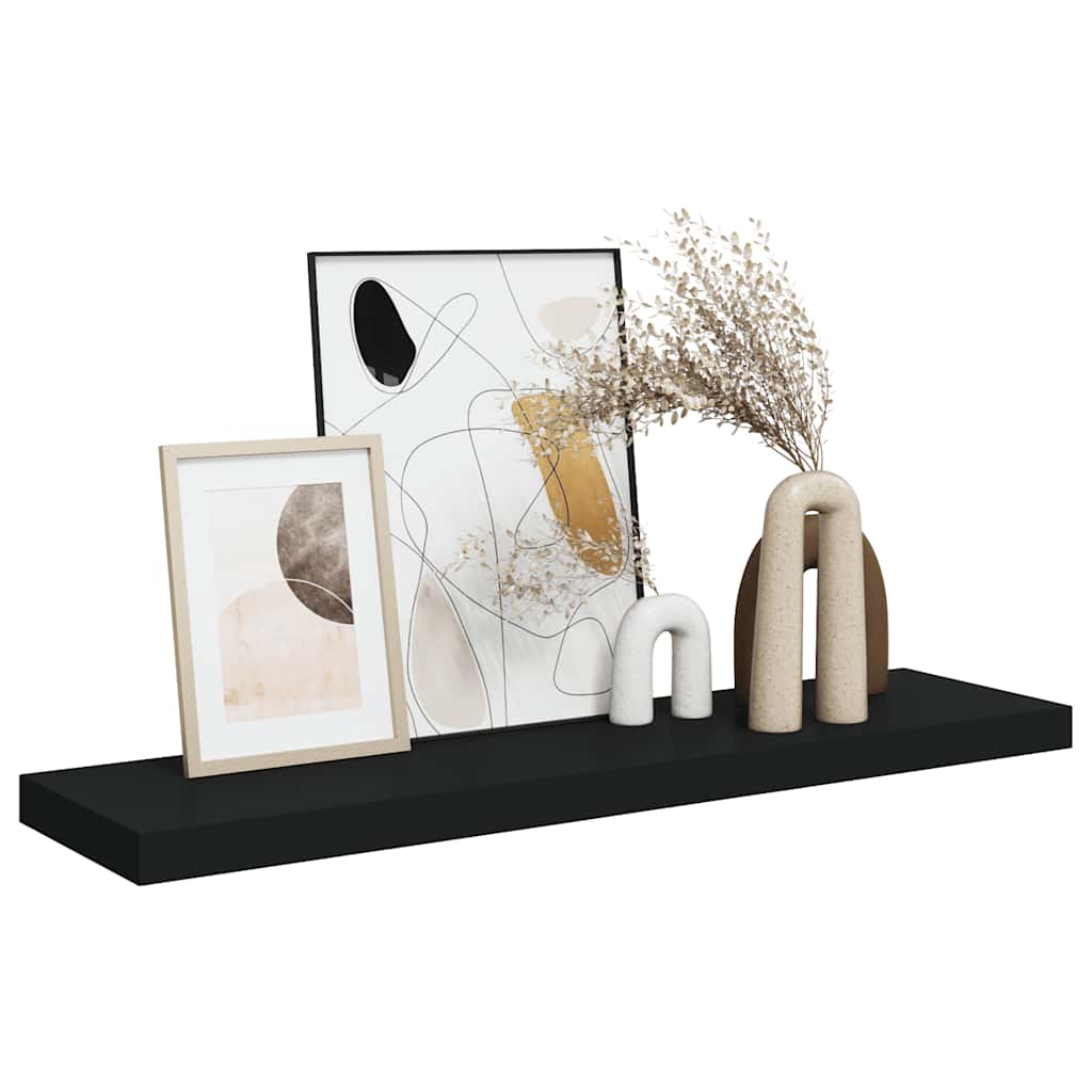 Schweberegal Schwarz 90x23,5x3,8 cm MDF