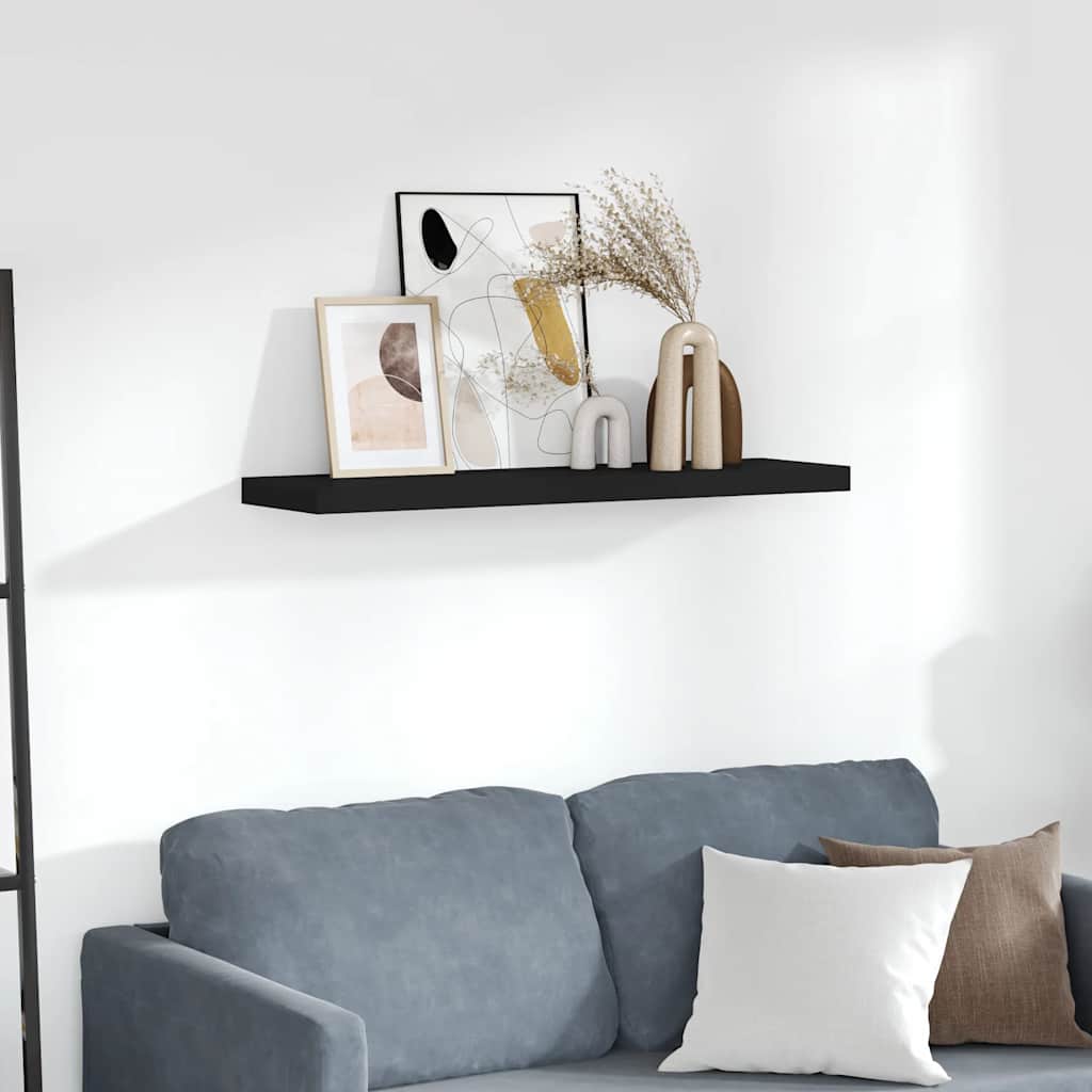 Schweberegal Schwarz 90x23,5x3,8 cm MDF