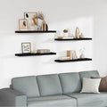 Schweberegale 4 Stk. Schwarz 90x23,5x3,8 cm MDF