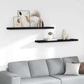 Schweberegale 2 Stk. Schwarz 120x23,5x3,8 cm MDF