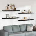 Schweberegale 4 Stk. Schwarz 120x23,5x3,8 cm MDF