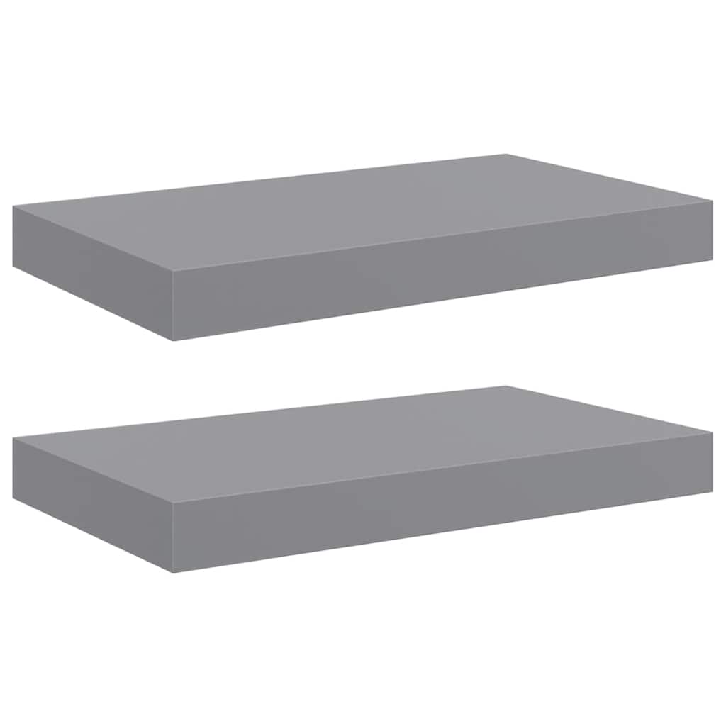 Schwebende Wandregale 2 Stk. Grau 40x23x3,8cm MDF