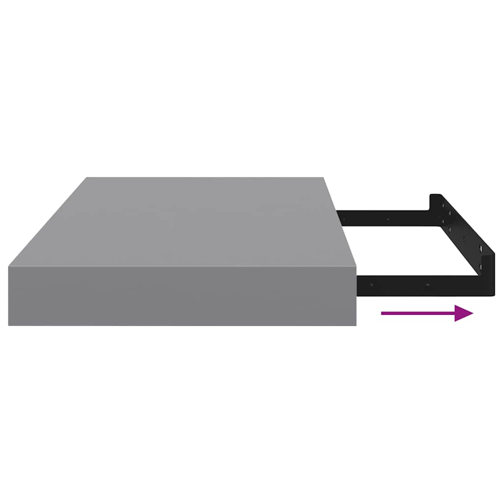 Schwebende Wandregale 2 Stk. Grau 40x23x3,8cm MDF