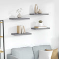 Schweberegale 4 Stk. Grau 50x23x3,8 cm MDF
