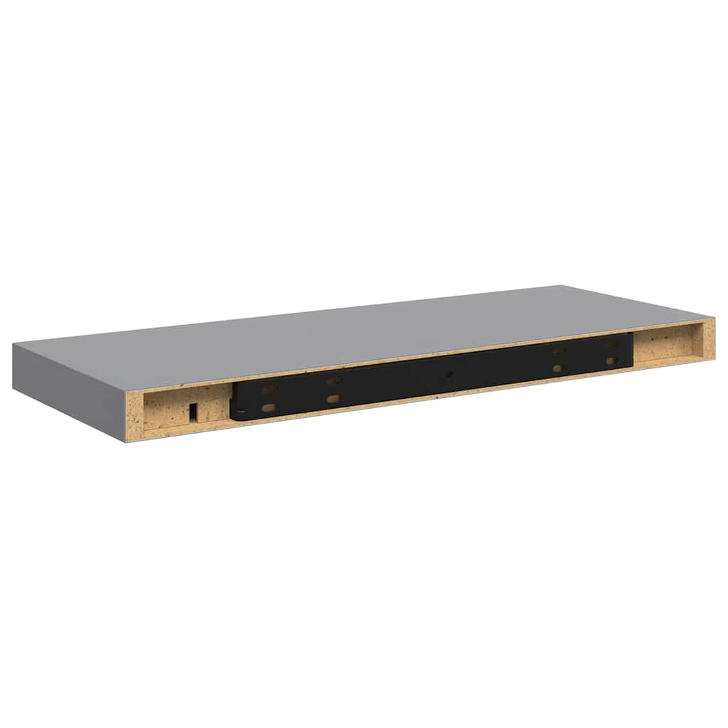Schweberegal Grau 60x23,5x3,8 cm MDF