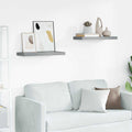 Schwebende Wandregale 2 Stk. Grau 60x23,5x3,8cm MDF