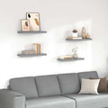 Schweberegale 4 Stk. Grau 60x23,5x3,8cm MDF