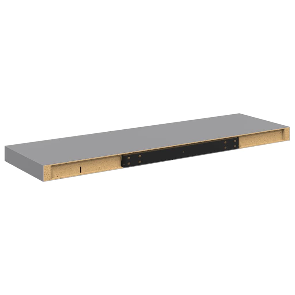 Schweberegal Grau 80x23,5x3,8 cm MDF