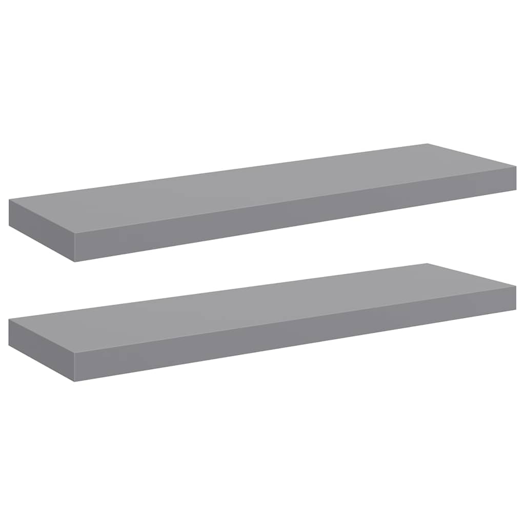 Schweberegale 2 Stk. Grau 80x23,5x3,8 cm MDF
