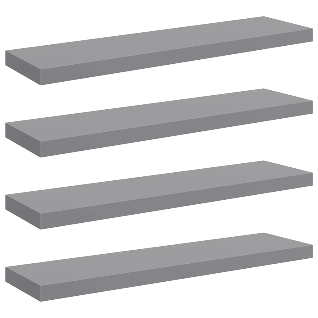 Schwebende Wandregale 4 Stk. Grau 90x23,5x3,8cm MDF