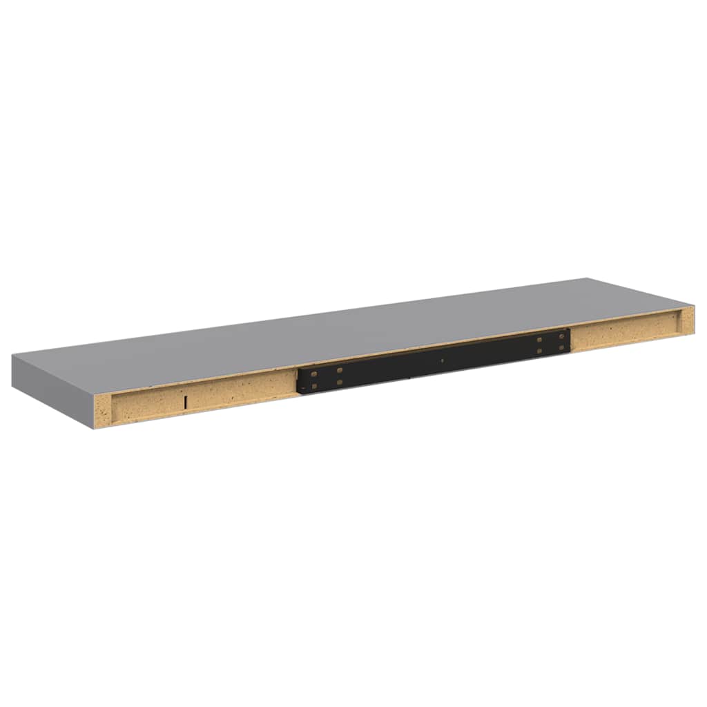 Schwebende Wandregale 4 Stk. Grau 90x23,5x3,8cm MDF