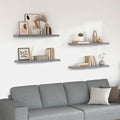 Schwebende Wandregale 4 Stk. Grau 90x23,5x3,8cm MDF