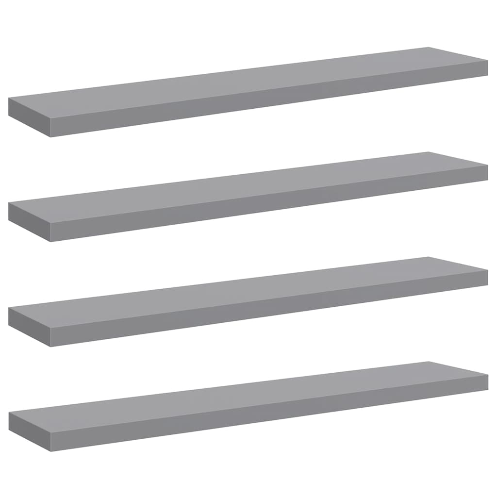 Schwebende Wandregale 4 Stk. Grau 120x23,5x3,8 cm MDF