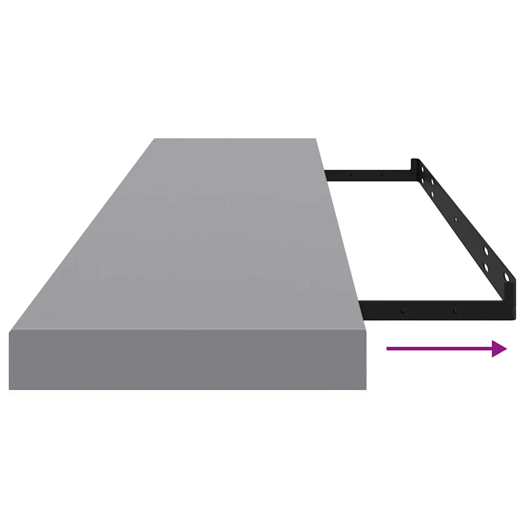 Schwebende Wandregale 4 Stk. Grau 120x23,5x3,8 cm MDF