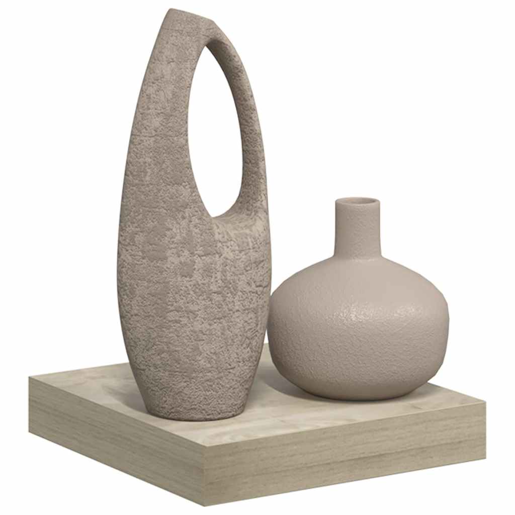 Schwebendes Wandregal Eichefarben 23x23,5x3,8 cm MDF