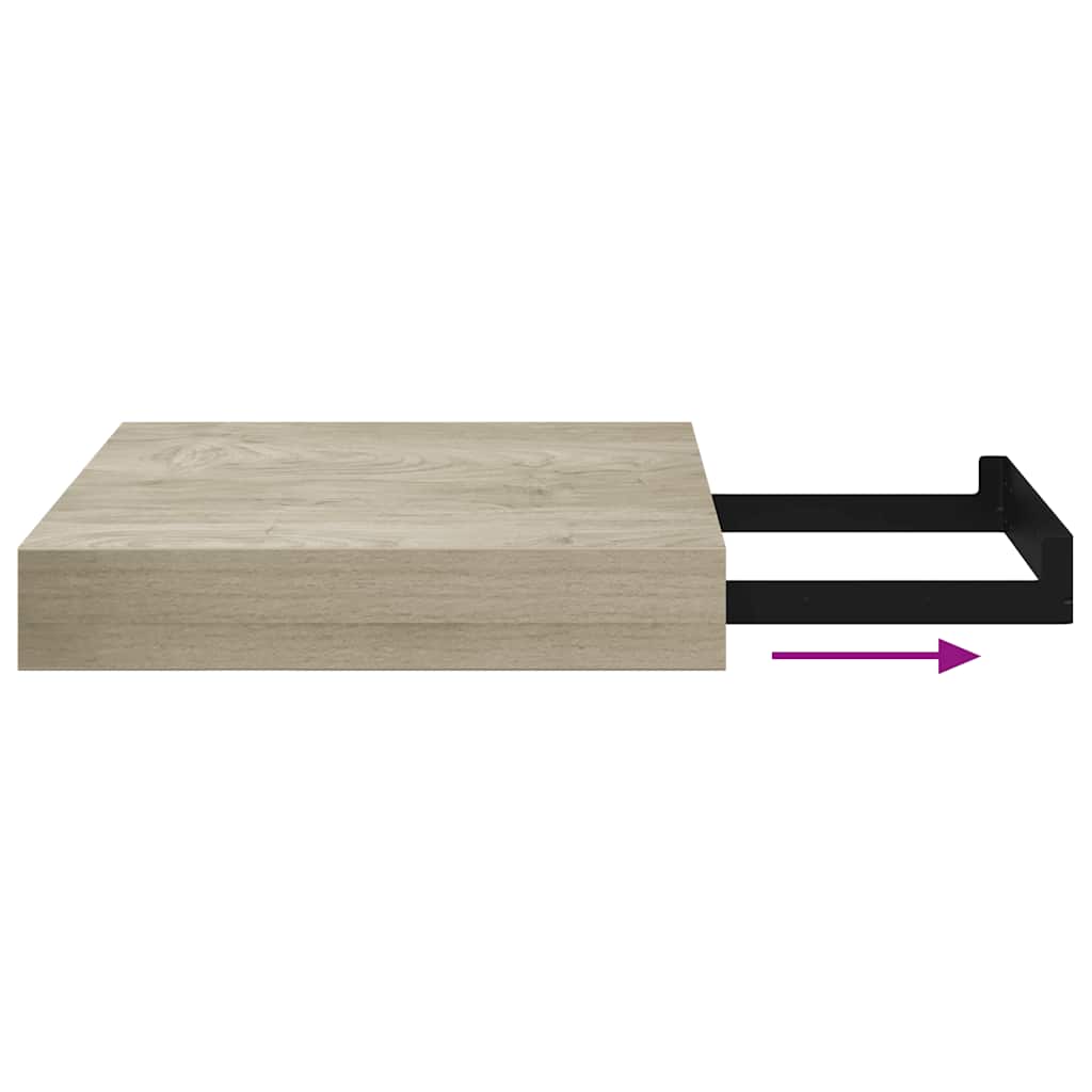 Schwebendes Wandregal Eichefarben 23x23,5x3,8 cm MDF
