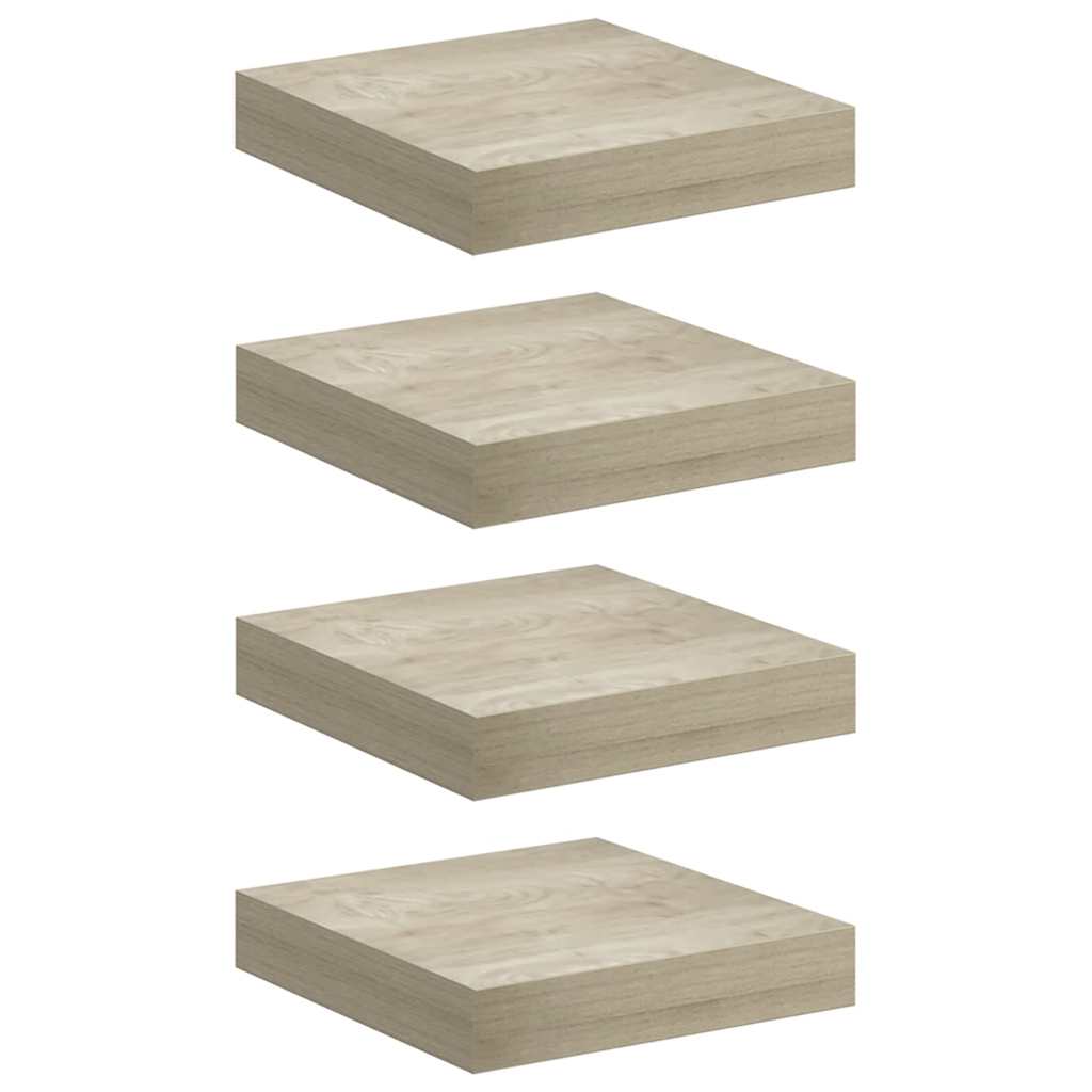 Schwebende Wandregale 4 Stk. Eichefarben 23x23,5x3,8cm MDF