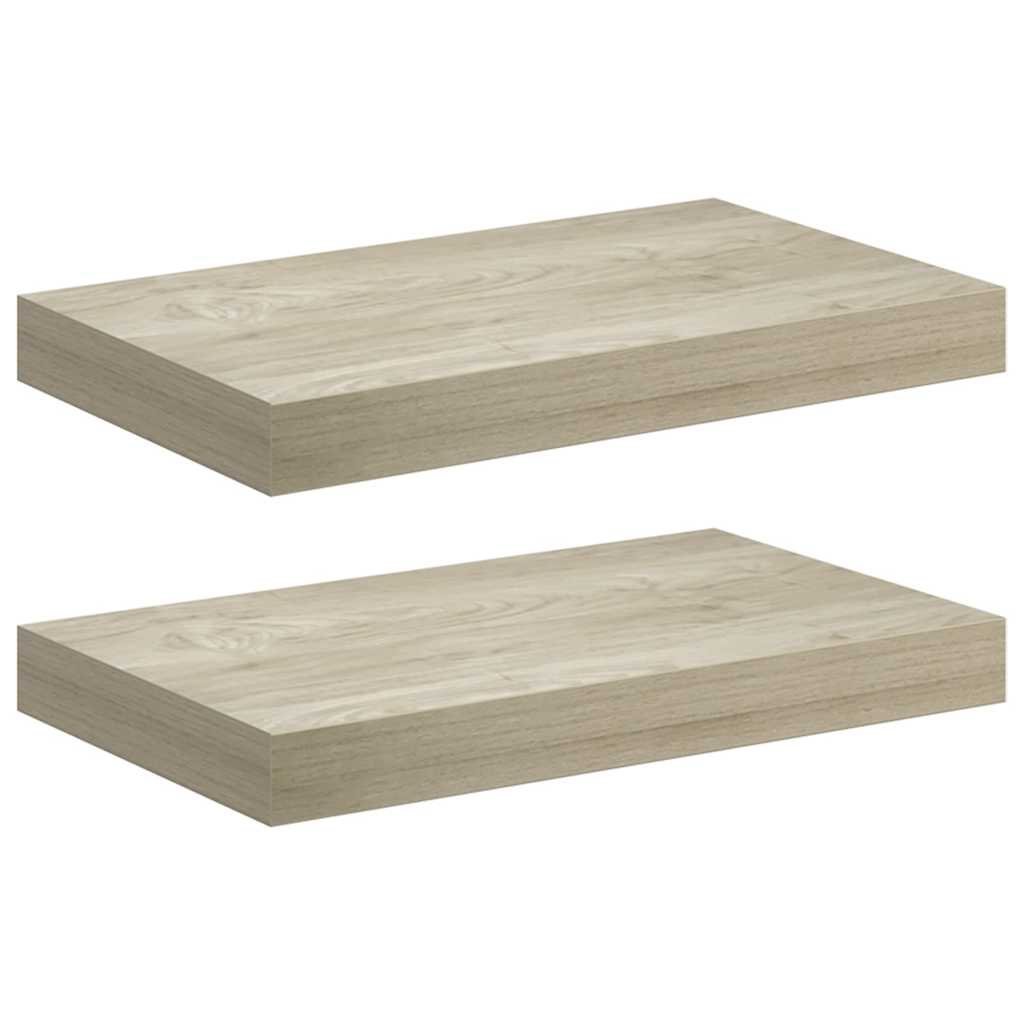 Schwebende Wandregale 2 Stk. Eichefarben 40x23x3,8cm MDF