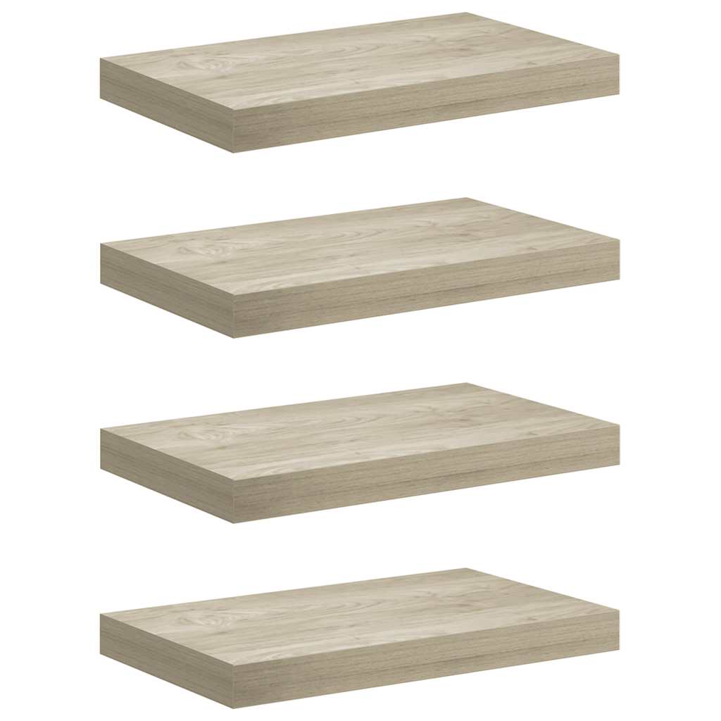 Schwebende Wandregale 4 Stk. Eichefarben 40x23x3,8cm MDF