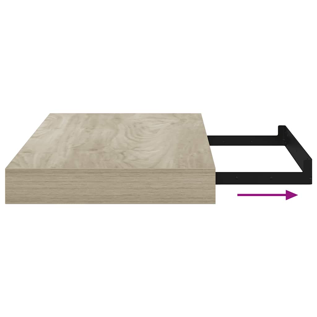 Schwebende Wandregale 4 Stk. Eichefarben 40x23x3,8cm MDF