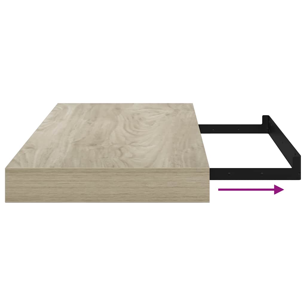Schwebende Wandregale 2 Stk. Eichefarben 50x23x3,8cm MDF