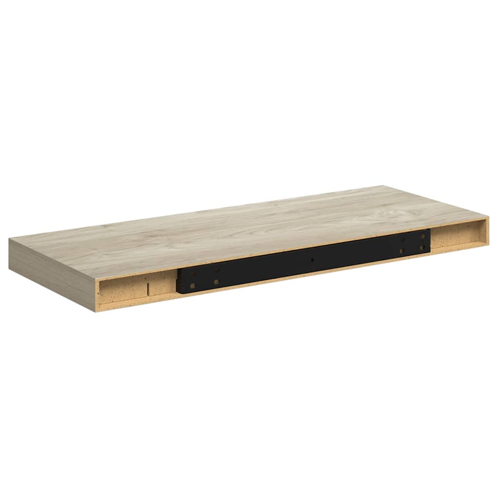 Schwebendes Wandregal Eichefarben 60x23,5x3,8 cm MDF