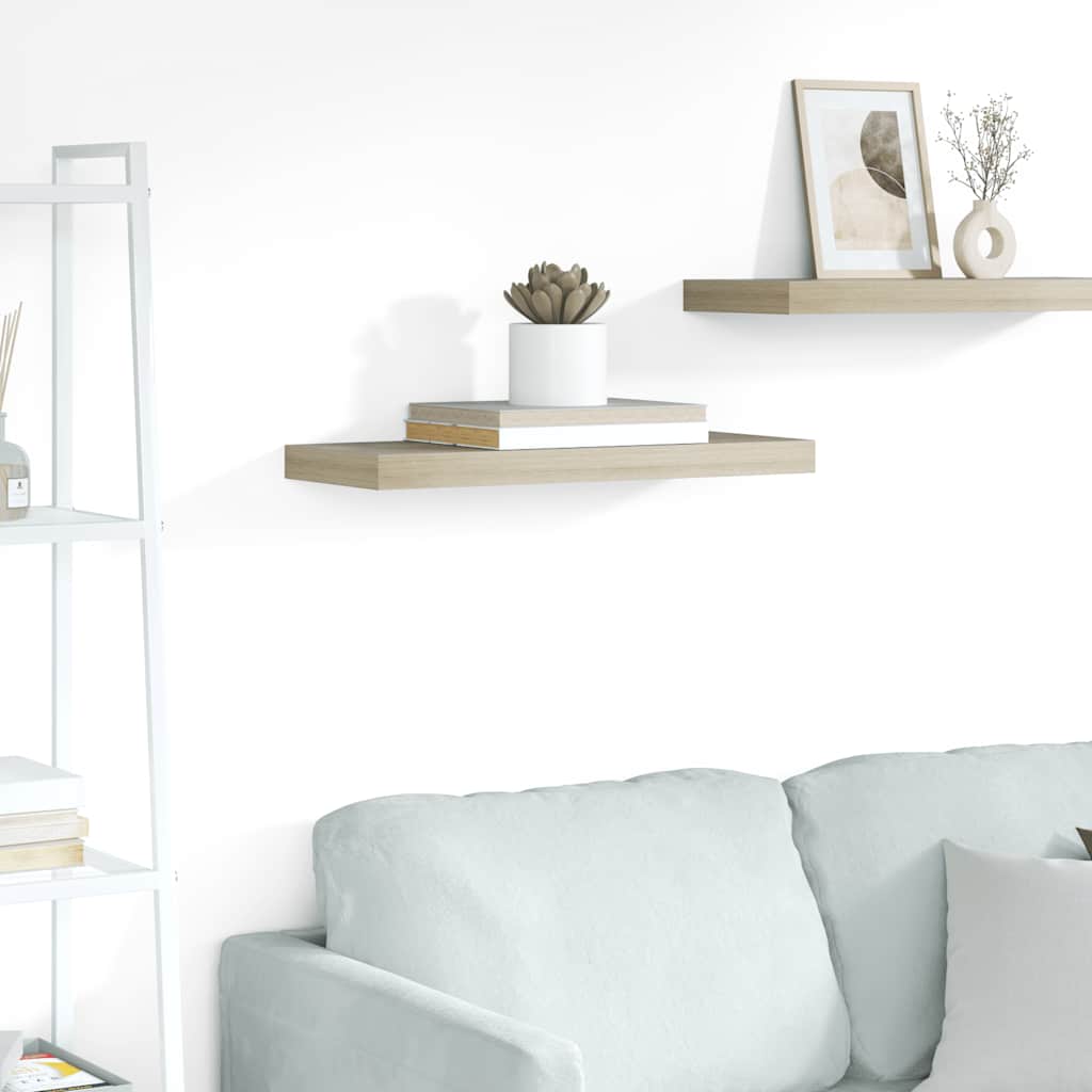 Schwebendes Wandregal Eichefarben 60x23,5x3,8 cm MDF