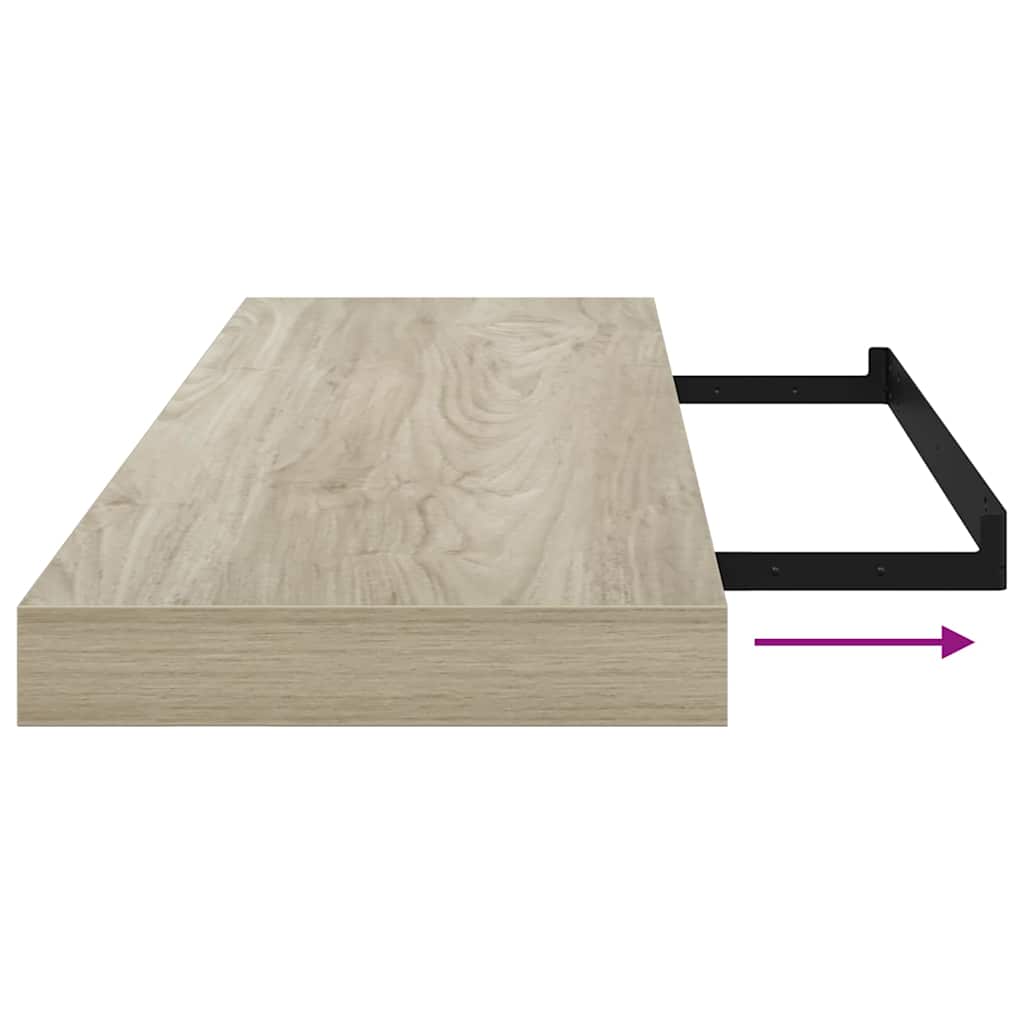 Schweberegal Eiche-Optik 80x23,5x3,8 cm MDF