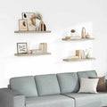 Schweberegale 4 Stk. Eiche-Optik 80x23,5x3,8 cm MDF