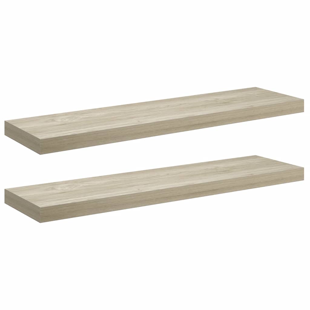 Schweberegale 2 Stk. Eichen-Optik 90x23,5x3,8 cm MDF