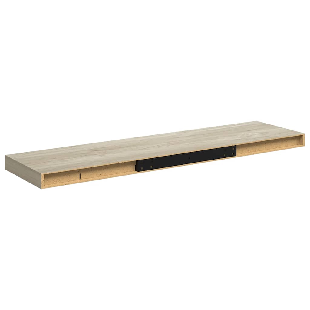 Schweberegale 2 Stk. Eichen-Optik 90x23,5x3,8 cm MDF