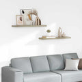 Schweberegale 2 Stk. Eichen-Optik 90x23,5x3,8 cm MDF