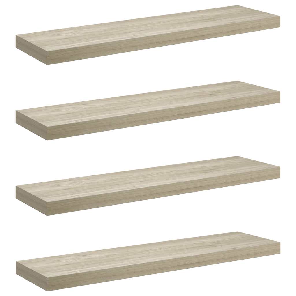 Schwebende Wandregale 4 Stk. Eichefarben 90x23,5x3,8 cm MDF