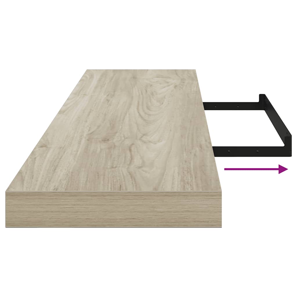 Schweberegal Eichen-Optik 120x23,5x3,8 cm MDF