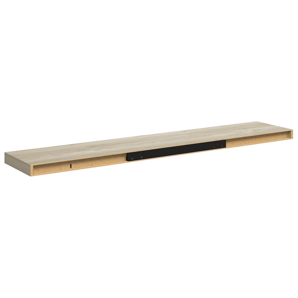 Schwebende Wandregale 2 Stk. Eichefarben 120x23,5x3,8 cm MDF