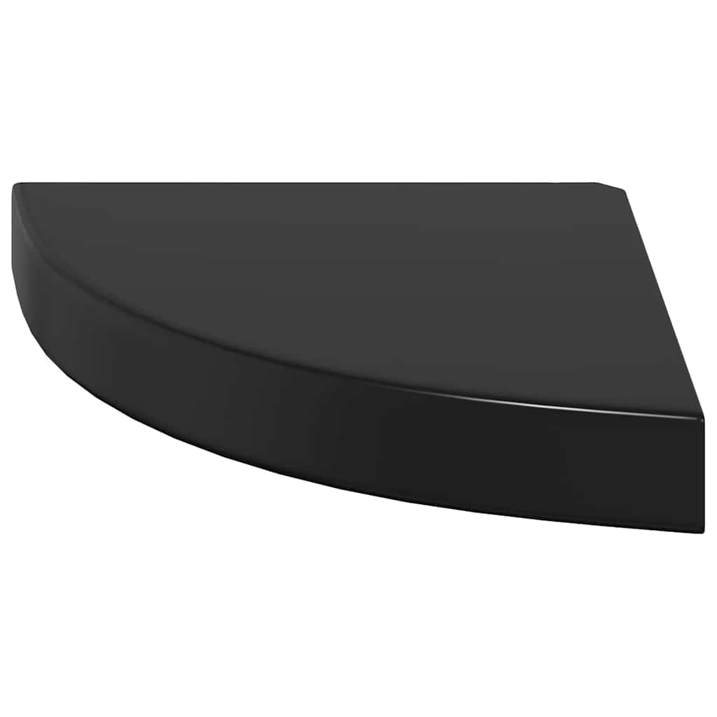 Eck-Schweberegale 4 Stk. Hochglanz-Schwarz 25x25x3,8 cm MDF