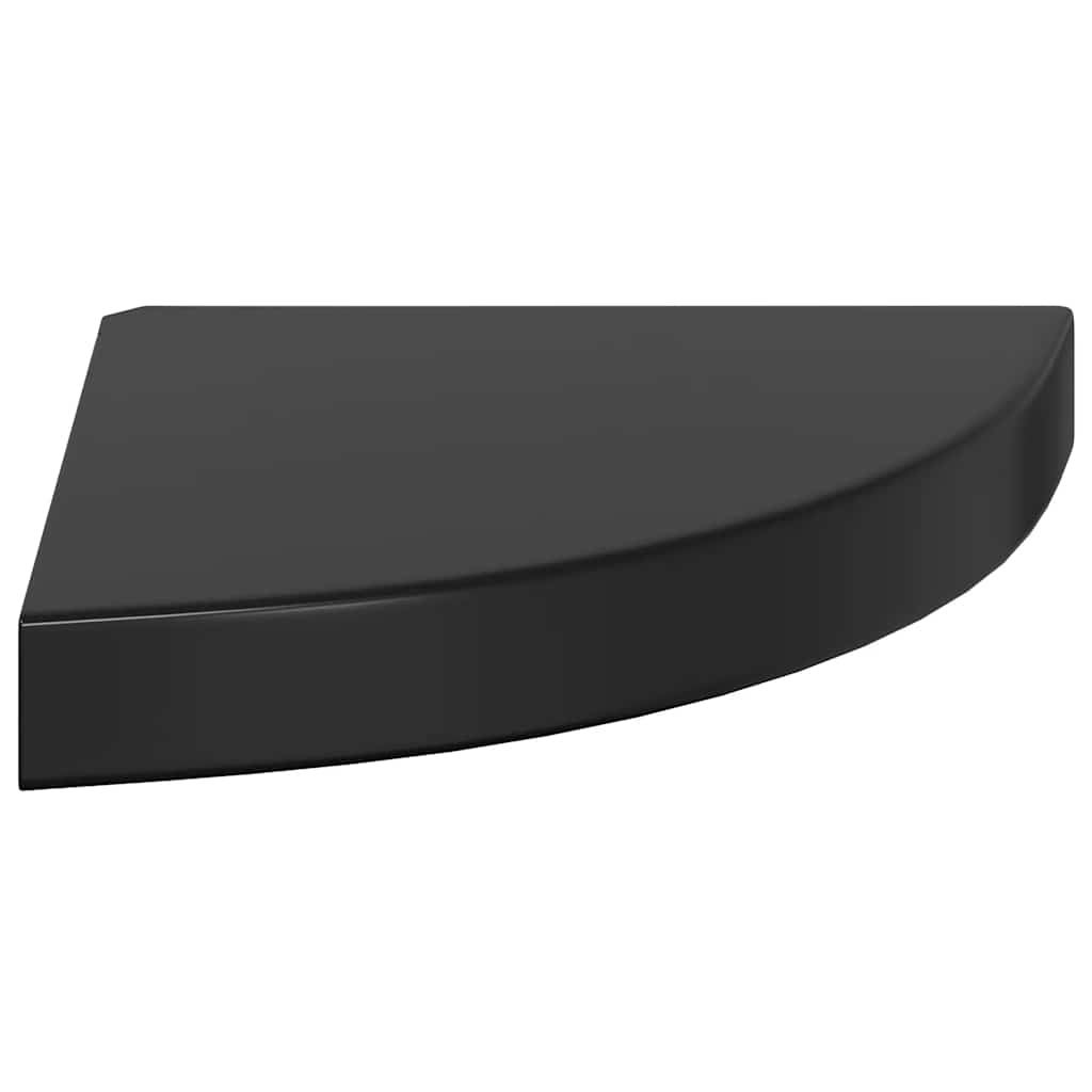 Eck-Schweberegale 4 Stk. Hochglanz-Schwarz 25x25x3,8 cm MDF
